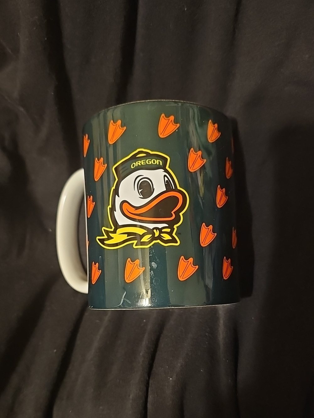 Oregon Duck Logo/Webfoot  Dark Green Ceramic Coffee Mug